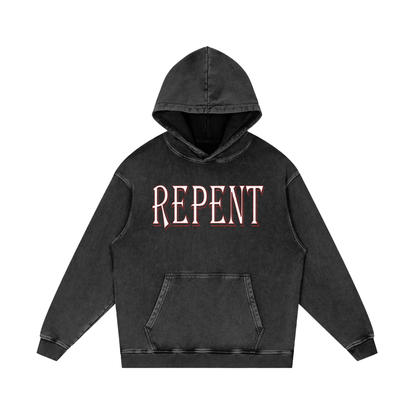 Obey & Abide Acid Wash Oversize Hoodie - Repent